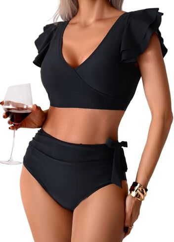 ملابس السباحة المحافظة الرياضية المكونة من قطعتين ، بيكيني مراقبة عالية مخصصة. in Kuwait