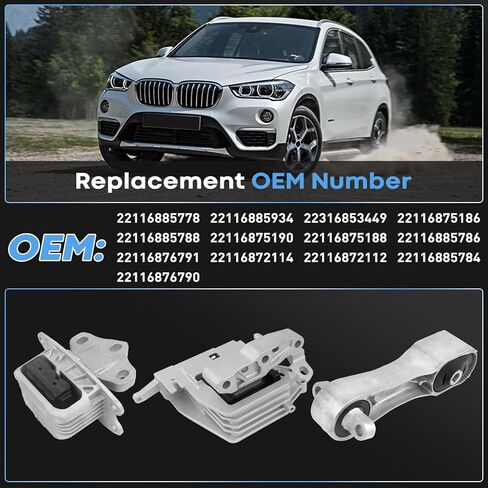 3Pcs Engine Motor & Transmission Mount Set Compatible with Mini 2014-2022 Cooper, 2016-2022 Cooper Clubman, 2014-2023 Cooper Countryman 1.5L 2.0L, 2016-2022 X1, 2018-2023 X2, 2020-2023 228I M235I 2.0L in Kuwait