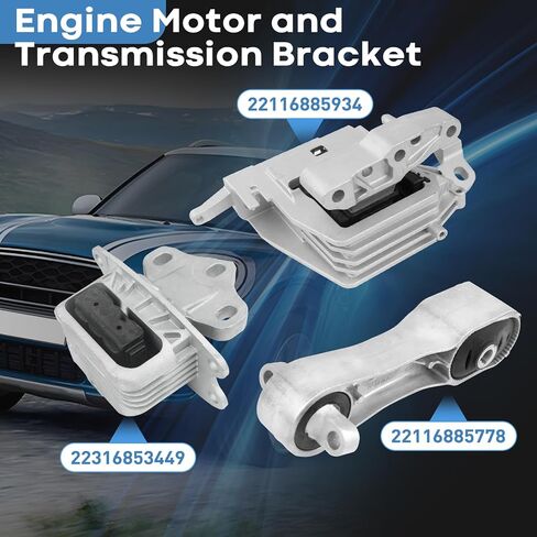 3Pcs Engine Motor & Transmission Mount Set Compatible with Mini 2014-2022 Cooper, 2016-2022 Cooper Clubman, 2014-2023 Cooper Countryman 1.5L 2.0L, 2016-2022 X1, 2018-2023 X2, 2020-2023 228I M235I 2.0L in Kuwait