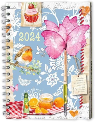 Daphne's Diary Daily Planner Journal 2025 | Everyday Agenda with Creative Designs, Fold-Out Montly Overviews, Shopping Lists | Decorative Weekly Planner Scrapbook full of art paper and art supplies in Saudi Arabia