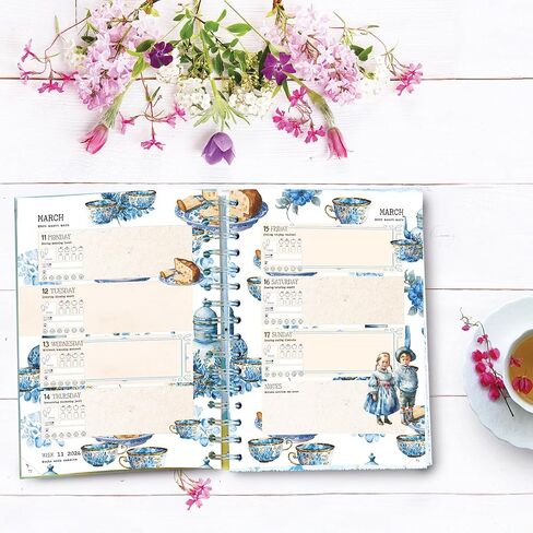 Daphne's Diary Daily Planner Journal 2025 | Everyday Agenda with Creative Designs, Fold-Out Montly Overviews, Shopping Lists | Decorative Weekly Planner Scrapbook full of art paper and art supplies in Saudi Arabia