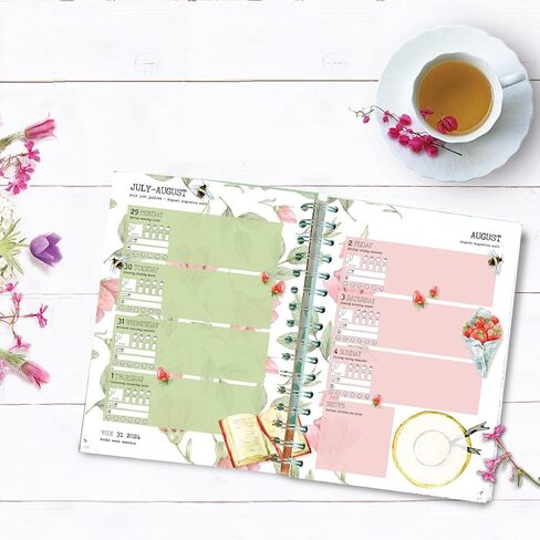 Daphne's Diary Daily Planner Journal 2025 | Everyday Agenda with Creative Designs, Fold-Out Montly Overviews, Shopping Lists | Decorative Weekly Planner Scrapbook full of art paper and art supplies in Saudi Arabia