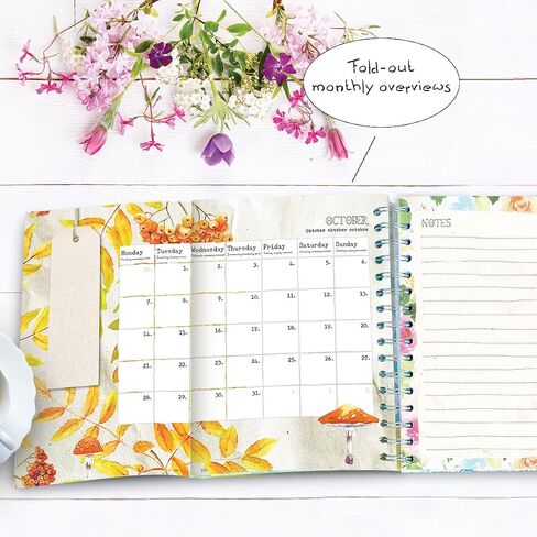 Daphne's Diary Daily Planner Journal 2025 | Everyday Agenda with Creative Designs, Fold-Out Montly Overviews, Shopping Lists | Decorative Weekly Planner Scrapbook full of art paper and art supplies in Saudi Arabia