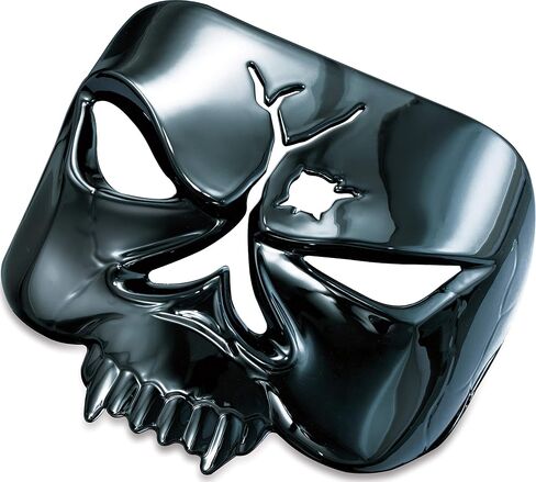 ملحق Kuryakyn 9024 لهجة الدراجات النارية: غطاء خلفي Zombie Skull لعام 1973-2019 Harley-Davidson Motorcycles ، Black in Saudi Arabia