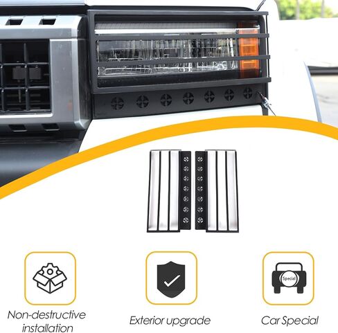 تغطية حارس مصباح المصباح الأمامي متوافق مع Toyota Land Cruiser 250 Prado J250 LC250 2024 2025 ، محوبة المصباح الأمامي للكربون ، حامي ، الأسود in Saudi Arabia