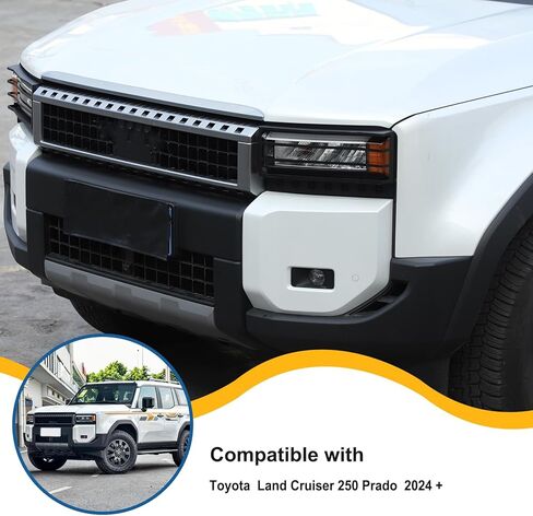 تغطية حارس مصباح المصباح الأمامي متوافق مع Toyota Land Cruiser 250 Prado J250 LC250 2024 2025 ، محوبة المصباح الأمامي للكربون ، حامي ، الأسود in Saudi Arabia