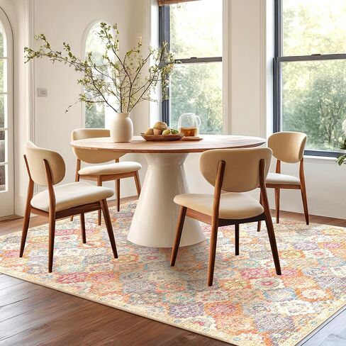 سجاد منطقة Kokia المغربي مقاس 8 × 10، سجادة شرقية لغرفة المعيشة، سجاد هوبو غير قابل للانزلاق وقابل للغسل وغير قابل للتساقط لغرفة النوم وغرفة الطعام زيتوني 8 × 10 in Kuwait