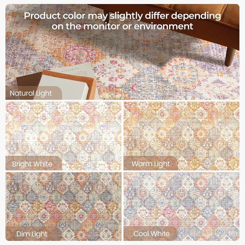 سجاد منطقة Kokia المغربي مقاس 8 × 10، سجادة شرقية لغرفة المعيشة، سجاد هوبو غير قابل للانزلاق وقابل للغسل وغير قابل للتساقط لغرفة النوم وغرفة الطعام زيتوني 8 × 10 in Kuwait