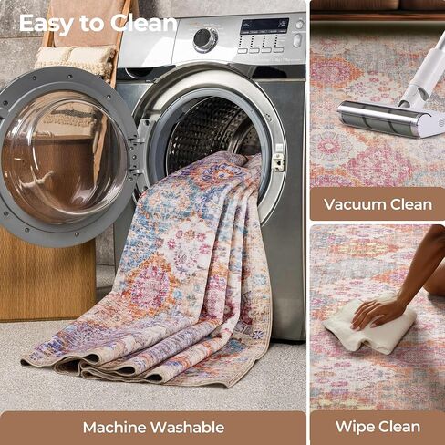 سجاد منطقة Kokia المغربي مقاس 8 × 10، سجادة شرقية لغرفة المعيشة، سجاد هوبو غير قابل للانزلاق وقابل للغسل وغير قابل للتساقط لغرفة النوم وغرفة الطعام زيتوني 8 × 10 in Kuwait