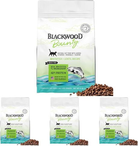 بلاكوود باونتي طعام القطط الخالي من الحبوب، وصفة السمك الأبيض والعدس، كيس 4.5 رطل in Kuwait