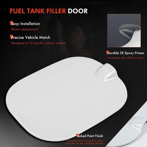 84745974 FUEL TANK FILLER CAP DOOR FIT FOR CHEVY SILVERADAD 1500 2019-2025 - فقط مناسب لطراز شيفروليه 6'6 " - غطاء باب غاز استبدال# 84477952 ، 84745944 - أبيض in Kuwait
