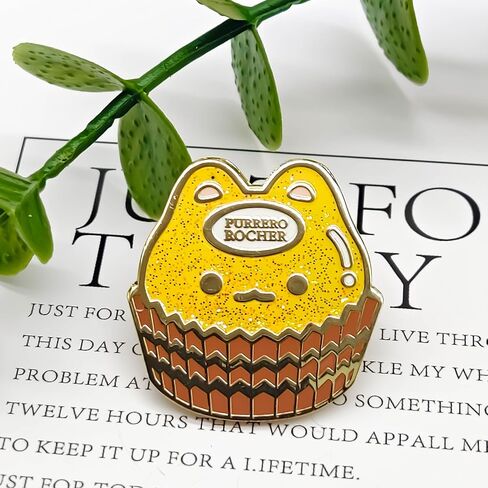 Cute Cat Chocolate Badge Pin - Cooperation Series - Enamel Lapel Pin - Plated Badge for Clothing, Bags, and Lanyards in Saudi Arabia