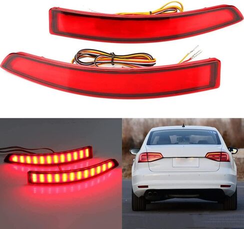 Vvedik 2PCS LED LED الخلفي العاكس الخفيف للسيارة القيادة القيادة انعطاف الإشارة ضوء 12 فولت ل VW ل SALKSWAGEN SAGITAR 2015-2018 لجيتا من أجل MK6 in Saudi Arabia
