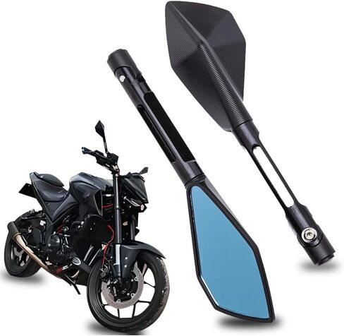 مرايا الدراجات النارية العالمية Universal M10 M8 الخلفية المرآة المرآة الصقور الجانبية المتوافقة مع Honda Grom MSX125 Kawasaki Z125 Pro Z750 Z650 Yamaha MT03 MT10 والمزيد in Saudi Arabia
