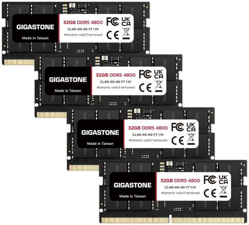 【ذاكرة الوصول العشوائي DDR5】 مجموعة GIGASTONE 64 جيجابايت (2 × 32 جيجابايت) DDR5 4800 ميجا هرتز PC5-38400 CL 40-40-40-77 1.1 فولت SODIMM 262 Pin غير مخزنة وغير ECC ترقية ذاكرة الكمبيوتر المحمول عالية الأداء in Kuwait