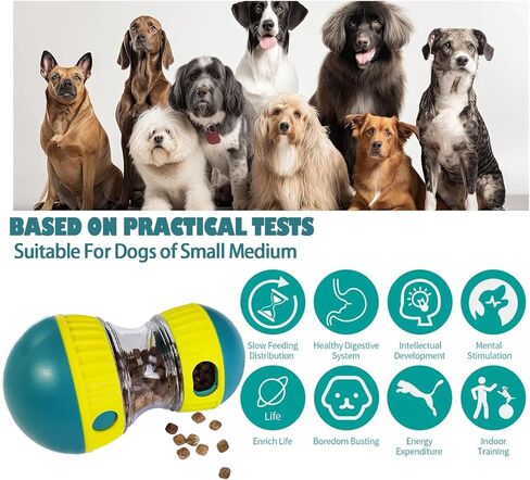 Dog Food Puzzle Toys, Adjustable Dog Treat Dispensing Dog Toys, Interactive Chase Slow Feeder for Boredom and Stimulating, IQ Training for Small Medium Large Dogs in Kuwait