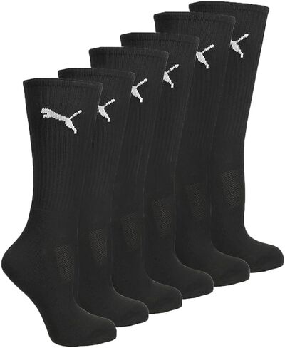 PUMA MENS 6PK MENS Terry Crew Socks - Black - Size 10-13 in Saudi Arabia