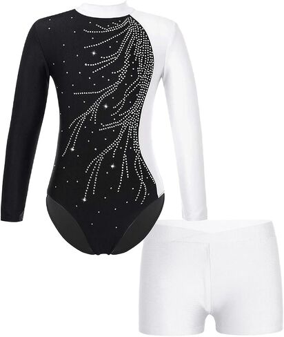 Gymnastics Leotards for Girls Ballet Dance Outfits with Shorts Girls Dancewear for Yoga Unitard Jumpsuit in Kuwait