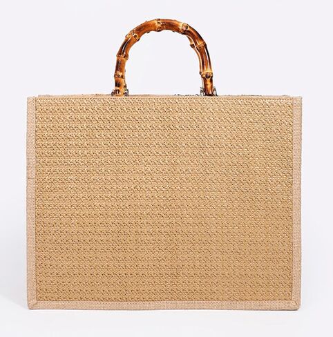 Sister Amy® Elegant Sequin-Embroidered Woven Tote Bag - Stylish Summer Beach Shoulder Handbag for Women's Vacation Essentials in Kuwait