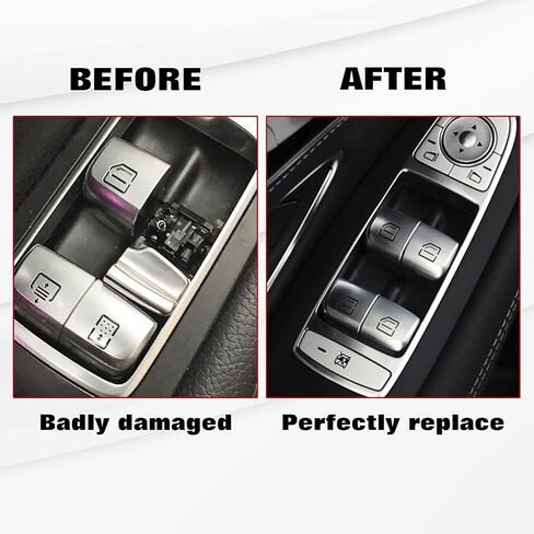 Xotic Tech Silver Car Care Control Power Pottion Cap استبدال ، غطاء إصلاح ماجستير في زجاج النافذة ، متوافق مع Mercedes Benz C E S GLC Class W205 W213 W222 W253 X253 (الأمام اليمين) in Kuwait