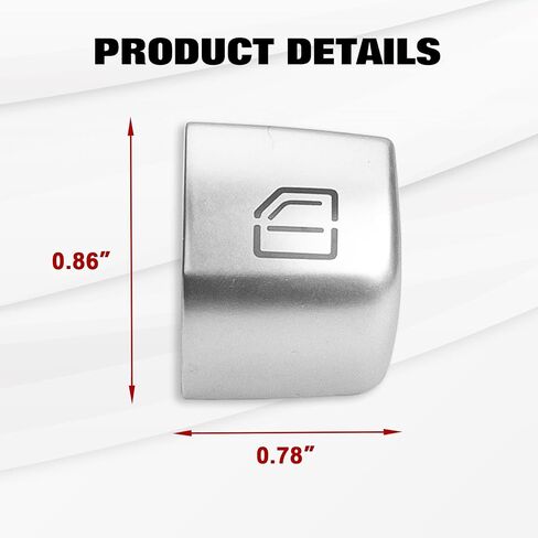Xotic Tech Silver Car Care Control Power Pottion Cap استبدال ، غطاء إصلاح ماجستير في زجاج النافذة ، متوافق مع Mercedes Benz C E S GLC Class W205 W213 W222 W253 X253 (الأمام اليمين) in Kuwait