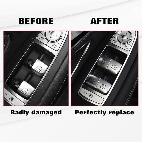 Xotic Tech Silver Car Care Control Power Pottion Cap استبدال ، غطاء إصلاح ماجستير في زجاج النافذة ، متوافق مع Mercedes Benz C E S GLC Class W205 W213 W222 W253 X253 (الأمام اليمين) in Saudi Arabia