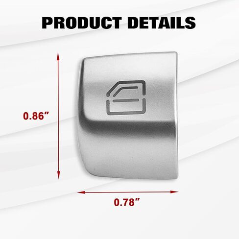 Xotic Tech Silver Car Care Control Power Pottion Cap استبدال ، غطاء إصلاح ماجستير في زجاج النافذة ، متوافق مع Mercedes Benz C E S GLC Class W205 W213 W222 W253 X253 (الأمام اليمين) in Saudi Arabia