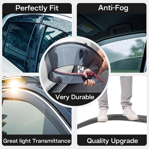 Tape on Wind Noise Reduction Rain Guards for 2019-2023 Toyota Corolla Sedan, 4-Piece Side Window Visors, UV Resistant & Weatherproof, No Drill Installation in Saudi Arabia