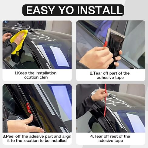 Tape on Wind Noise Reduction Rain Guards for 2019-2023 Toyota Corolla Sedan, 4-Piece Side Window Visors, UV Resistant & Weatherproof, No Drill Installation in Saudi Arabia