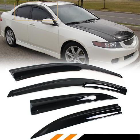 توليف Cuztom يناسب 2004-2008 Acura TSX CL8 EURO-R JDM 3D النمط النافذة النافذة حارس المطر المنحرف in Saudi Arabia