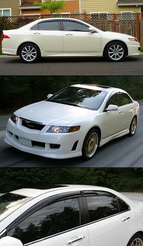 توليف Cuztom يناسب 2004-2008 Acura TSX CL8 EURO-R JDM 3D النمط النافذة النافذة حارس المطر المنحرف in Saudi Arabia