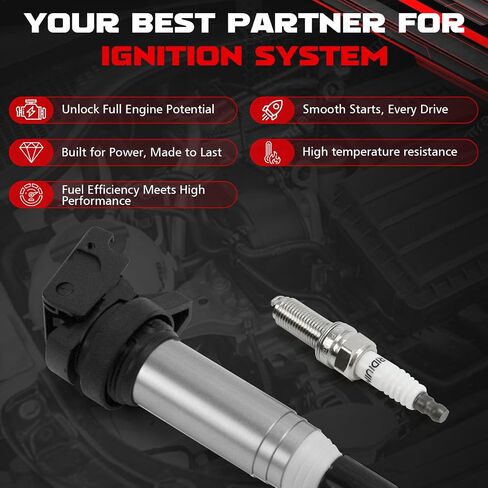 UF598 Set of 4 Ignition Coil Pack and Iridium Spark Plugs Compatible with 2011-2016 Mini Cooper Countryman, 2013-2016 Mini Cooper Paceman, 2007-2015 Mini Cooper L4 1.6L,Replace C1692,GN10328 in Saudi Arabia