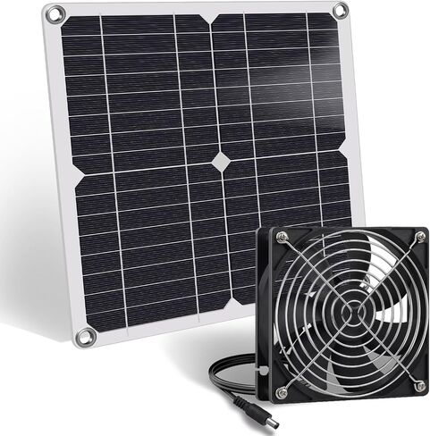 Solar Fan, 12W Weatherproof Solar Panel with DC Fan for Small Chicken Coops, Greenhouses, Sheds, Pet Houses, Intake or Exhaust air in Saudi Arabia