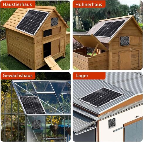 Solar Fan, 12W Weatherproof Solar Panel with DC Fan for Small Chicken Coops, Greenhouses, Sheds, Pet Houses, Intake or Exhaust air in Saudi Arabia