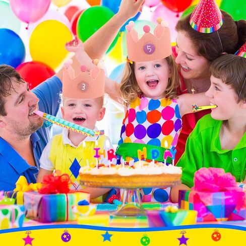 قبعة تاج عيد الميلاد من هايبر آند كارا للأولاد والبنات، تاج عيد ميلاد مع أرقام، قبعات حفلات أعياد ميلاد الأطفال، ديكورات الحفلات in Saudi Arabia