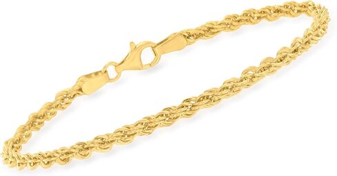 Ross-Simons 3mm 18kt الذهب على سوار سلسلة الحبل الاسترليني in Saudi Arabia