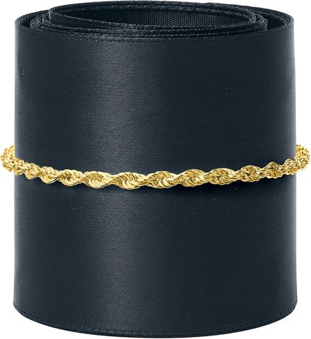 Ross-Simons 3mm 18kt الذهب على سوار سلسلة الحبل الاسترليني in Saudi Arabia