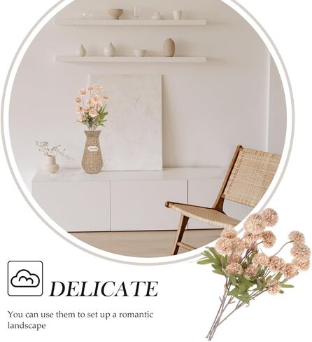 4Pcs Artificial Dandelion Flowers Arrangement for Home Decor Faux Dandelion Plants for Vases Wedding and Party Decorations Natural Look Ornament in Kuwait