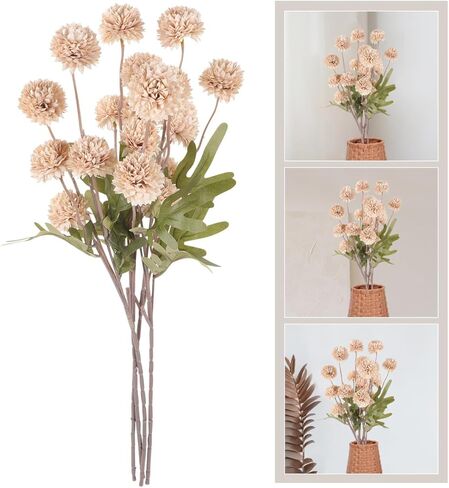 4Pcs Artificial Dandelion Flowers Arrangement for Home Decor Faux Dandelion Plants for Vases Wedding and Party Decorations Natural Look Ornament in Kuwait