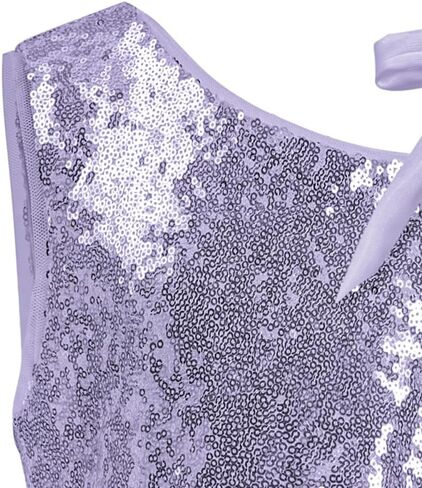 LQSZ Sequin Dress for Girls,Tutu One Shoulder Summer Dresses,Sparkly Dress for 3-12 Years in Kuwait
