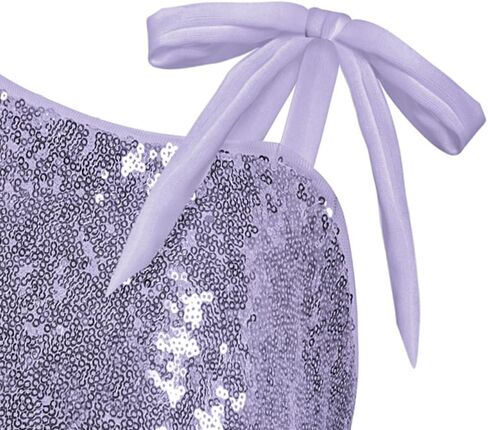 LQSZ Sequin Dress for Girls,Tutu One Shoulder Summer Dresses,Sparkly Dress for 3-12 Years in Kuwait