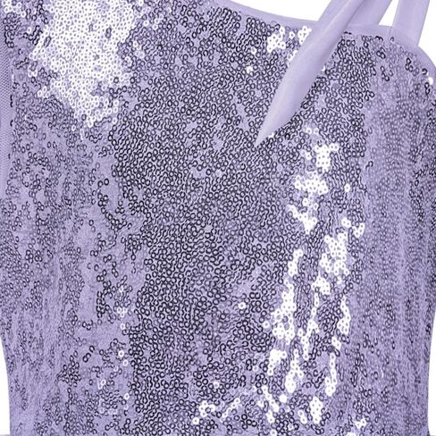 LQSZ Sequin Dress for Girls,Tutu One Shoulder Summer Dresses,Sparkly Dress for 3-12 Years in Kuwait