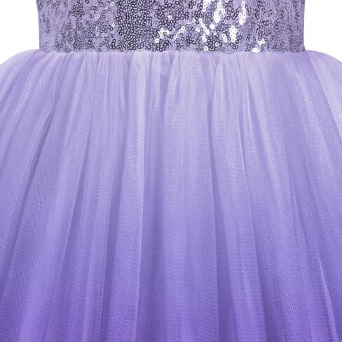 LQSZ Sequin Dress for Girls,Tutu One Shoulder Summer Dresses,Sparkly Dress for 3-12 Years in Kuwait