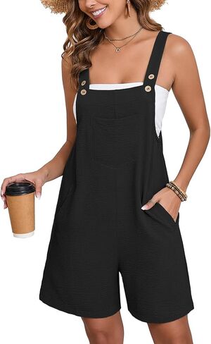 Rompers For Women Summer Casual Short Overalls Sleeveless Adjustable Loose Women's Jumpsuits with Pockets 2025 in Saudi Arabia