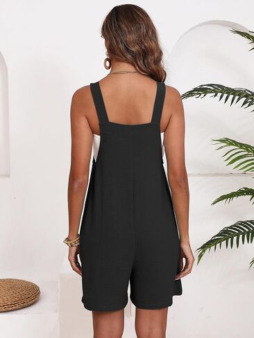Rompers For Women Summer Casual Short Overalls Sleeveless Adjustable Loose Women's Jumpsuits with Pockets 2025 in Saudi Arabia