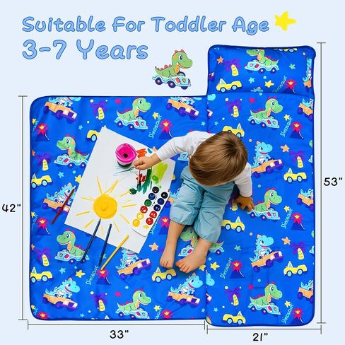 سجادة قيلولة للأطفال الصغار من كلويل لمرحلة ما قبل المدرسة مع وسادة قابلة للإزالة - أكياس نوم للأطفال الصغار - سجادة نوم ملفوفة ومحمولة للأطفال الصغار للسفر في مرحلة ما قبل المدرسة للرعاية النهارية in Kuwait