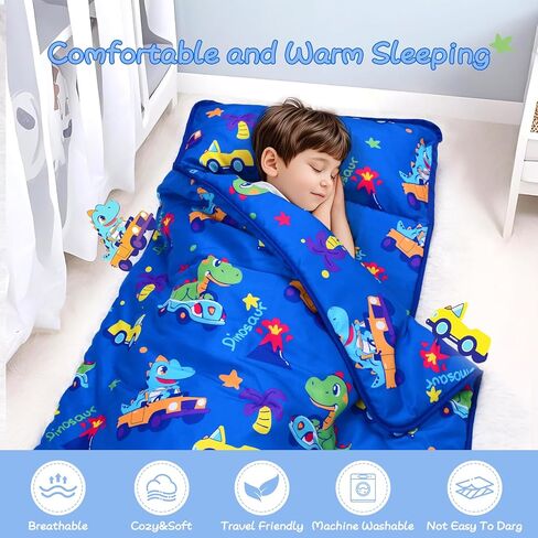 سجادة قيلولة للأطفال الصغار من كلويل لمرحلة ما قبل المدرسة مع وسادة قابلة للإزالة - أكياس نوم للأطفال الصغار - سجادة نوم ملفوفة ومحمولة للأطفال الصغار للسفر في مرحلة ما قبل المدرسة للرعاية النهارية in Kuwait