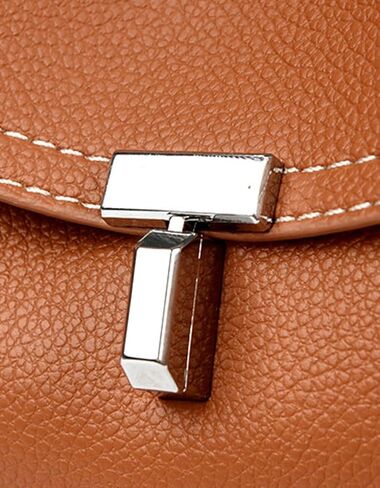 Molodo Women's Minimalist PU Leather Crossbody Bag Metal Buckle Bottom Rivets Large Capacity Commute Handbag in Saudi Arabia