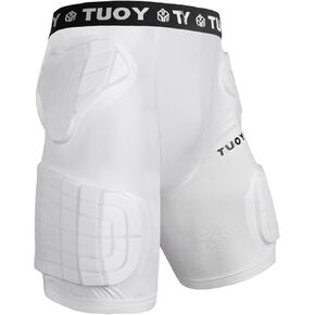TUOY Adult Padded Compression Shorts 5-Pad Football Girdle Hip Thigh Protector in Kuwait