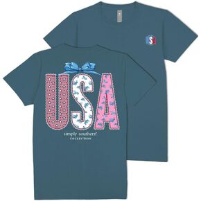Simply Southern USA, Patriotic, Bow, Red White Blue, Youth T-Shirt in Saudi Arabia